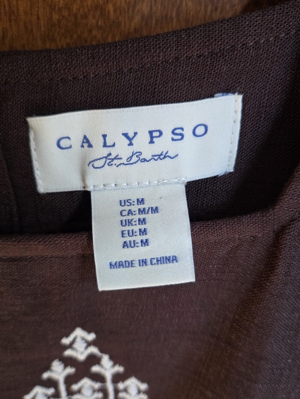 Calypso St. Barth Brown Embroidered Square-Neck Crop Top - Picture 4 of 5